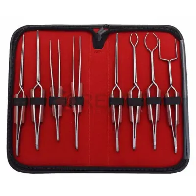 Cross Lock Fiber Grips Soldering 8 Tweezers Kit