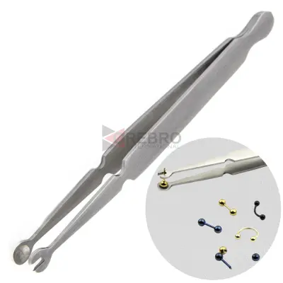 Labret Stem Holding Tweezers- U Shape