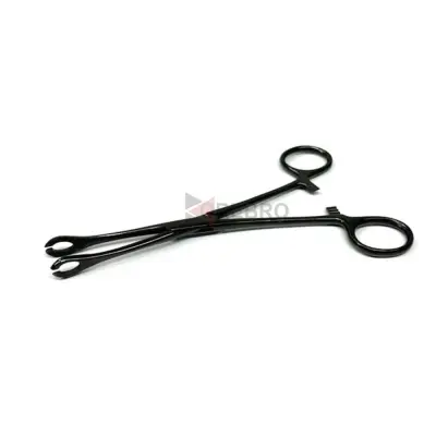 Mini Forester(Sponge) Forceps, Slotted- Black Oxide Coated