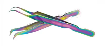 (Narrow Tip)Curved Classic Volume Tweezer (12cm) Base Cut (Wide Tip) Russian Volume 75° Tweezer (11.5cm) Base Cut