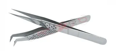 Straight Isolation Tweezer (12cm) Dotted (Wide Tip) Russian Volume 75° Tweezer  (11.5cm) Diamond Elite