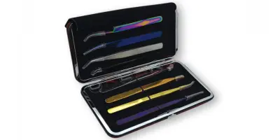 TWEEZERS PACKING CARRYING CASE- One Side Elastic & Other Side Magnetic  Case Holding for (8) Tweezers (17cm*10cm)
